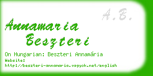 annamaria beszteri business card